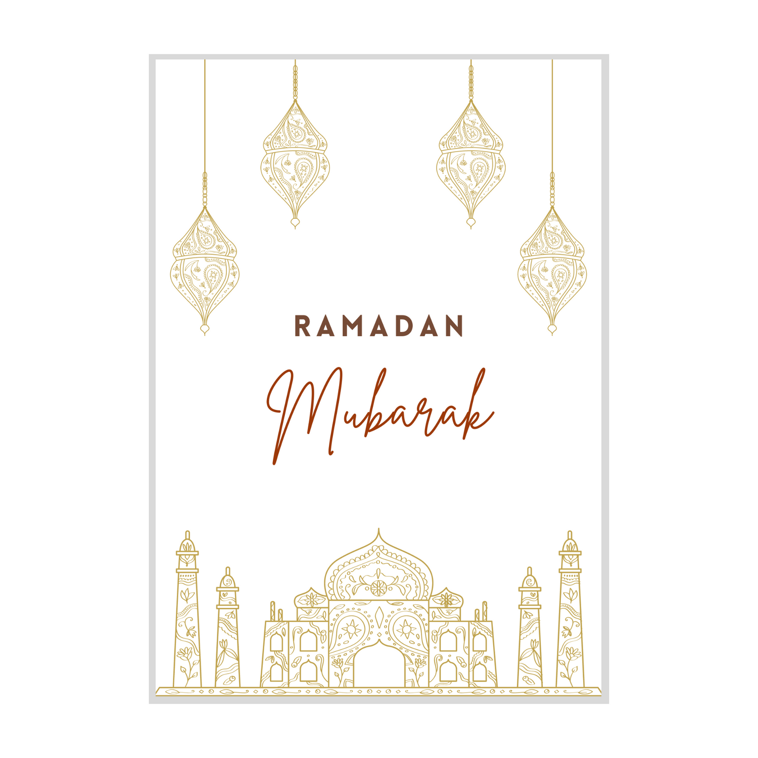 Affiche ramadan mubarak - affiche minimaliste islam  par Le Temps des Paillettes - Le Temps des Paillettes