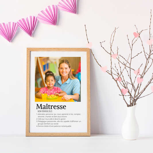 Affiche Maitresse personnalisée photos - cadeau personnalisée Maitresse par Le Temps des Paillettes - Le Temps des Paillettes