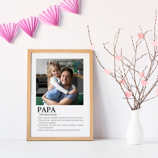 Affiche papa personnalisée photos - cadeau personnalisé papa par Le Temps des Paillettes - Le Temps des Paillettes