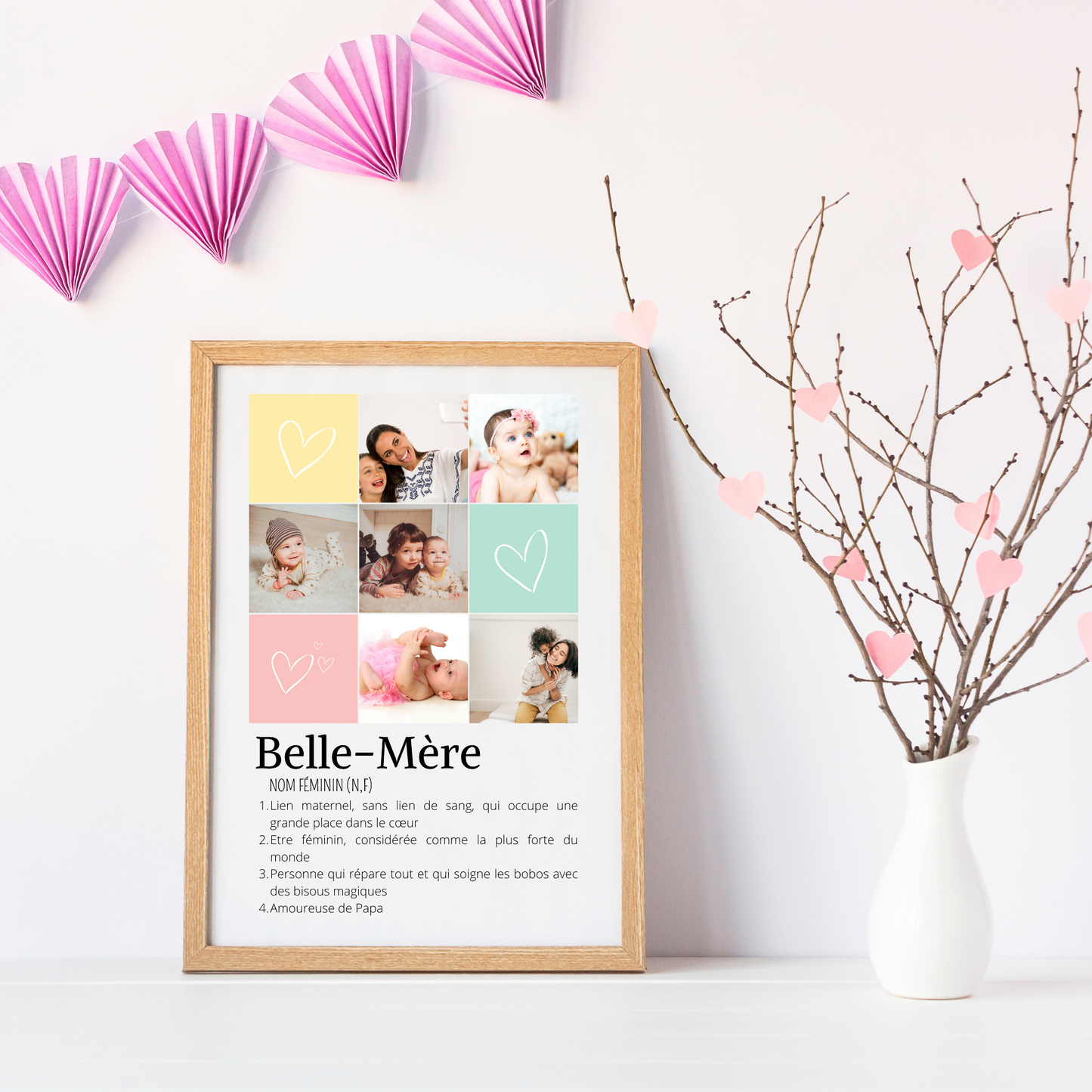 Affiche photos belle-mère personnalisée - cadeau personnalisée belle-maman par Le Temps des Paillettes