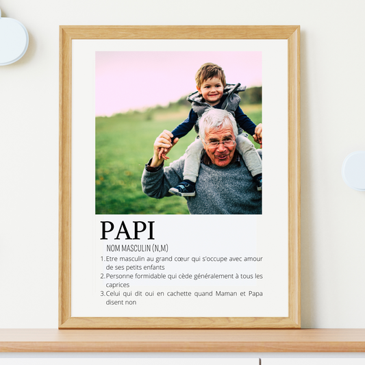 Affiche papi personnalisée photos - cadeau personnalisé papi par Le Temps des Paillettes - Le Temps des Paillettes