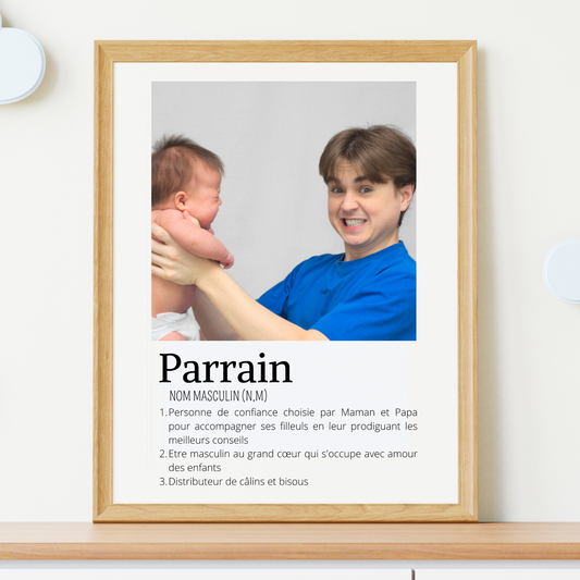 Affiche parrain personnalisée photos - cadeau personnalisé parrain par Le Temps des Paillettes - Le Temps des Paillettes