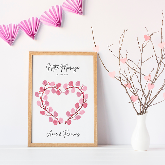 Arbre à empreintes personnalisé mariage / couple - Affiche à imprimer par le Temps des Paillettes - Le Temps des Paillettes