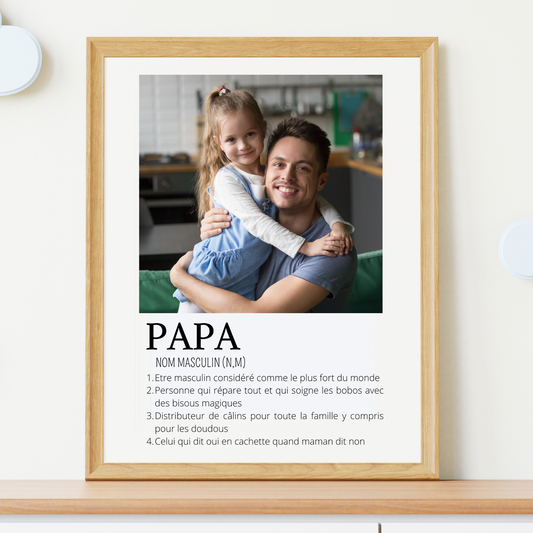 Affiche papa personnalisée photos - cadeau personnalisé papa par Le Temps des Paillettes - Le Temps des Paillettes