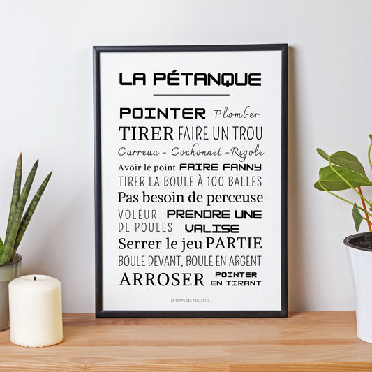 Affiche pétanque - Affiche mots et expressions de pétanque - Poster sport par Le Temps des Paillettes - Le Temps des Paillettes