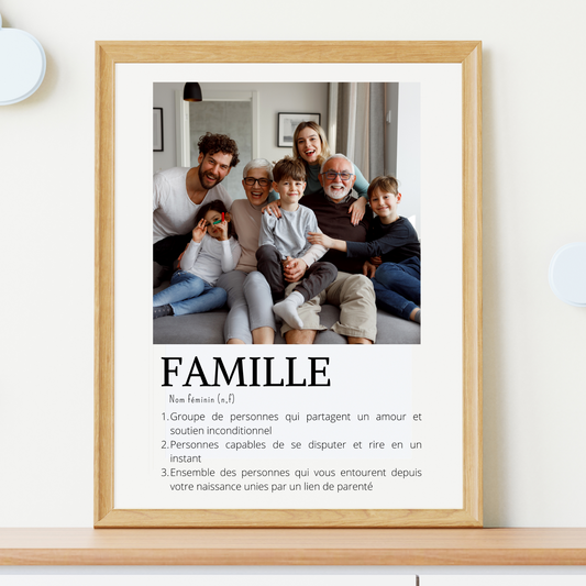 Affiche famille personnalisée photos - cadeau personnalisée pour famille  par Le Temps des Paillettes - Le Temps des Paillettes