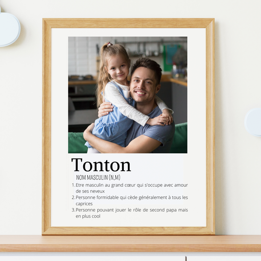 Affiche tonton personnalisée photos - cadeau personnalisé tonton par Le Temps des Paillettes - Le Temps des Paillettes