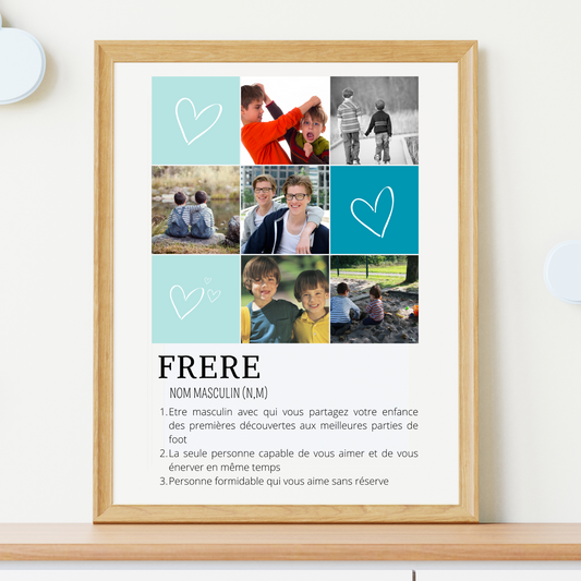 Affiche frère personnalisée photos - cadeau personnalisée frère bro par Le Temps des Paillettes - Le Temps des Paillettes