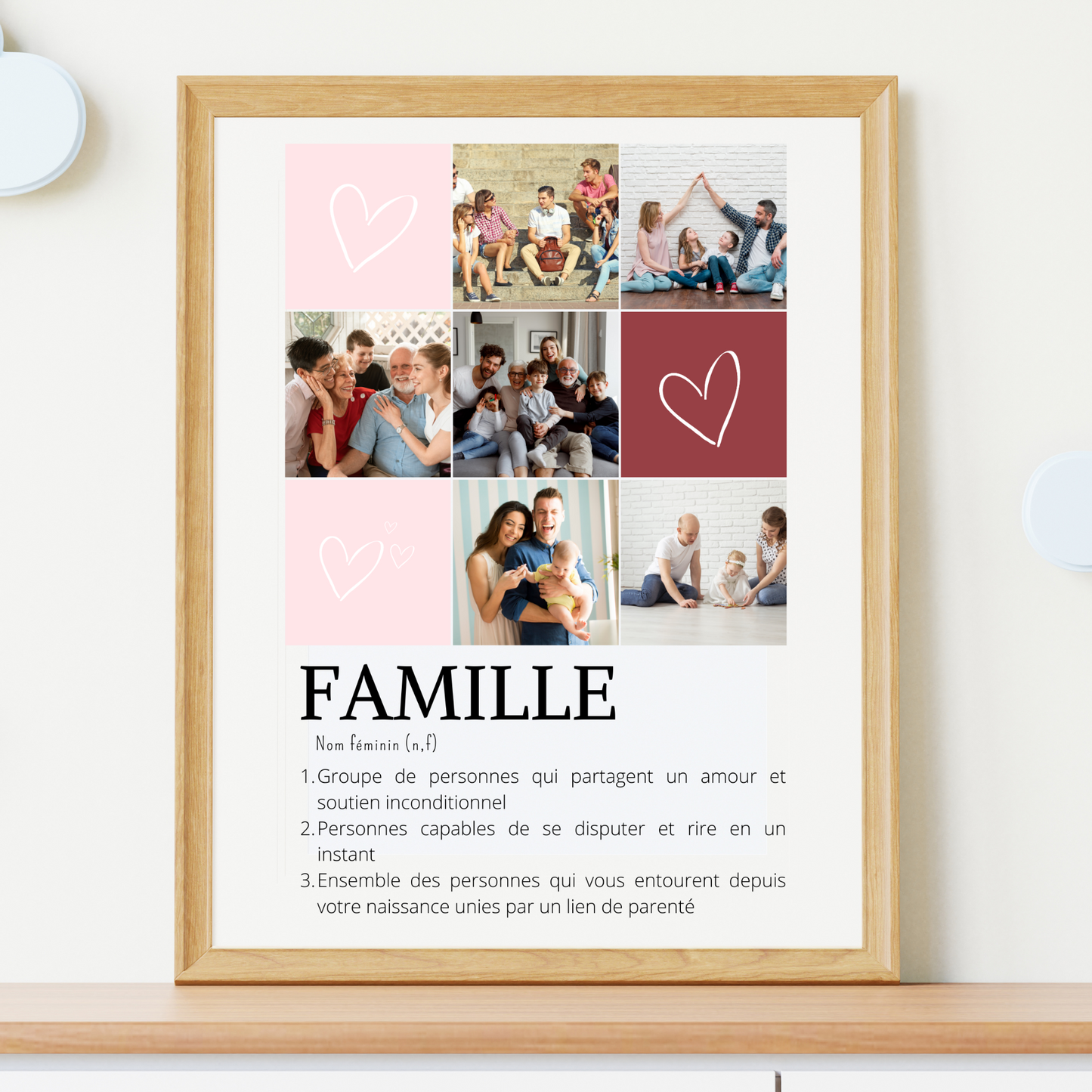 Affiche famille personnalisée photos - cadeau personnalisée pour famille  par Le Temps des Paillettes