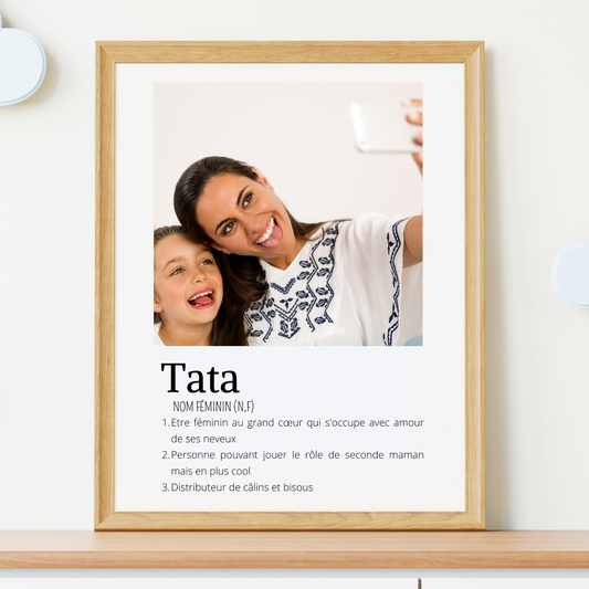 Affiche tata personnalisée photos - cadeau personnalisé tata par Le Temps des Paillettes - Le Temps des Paillettes