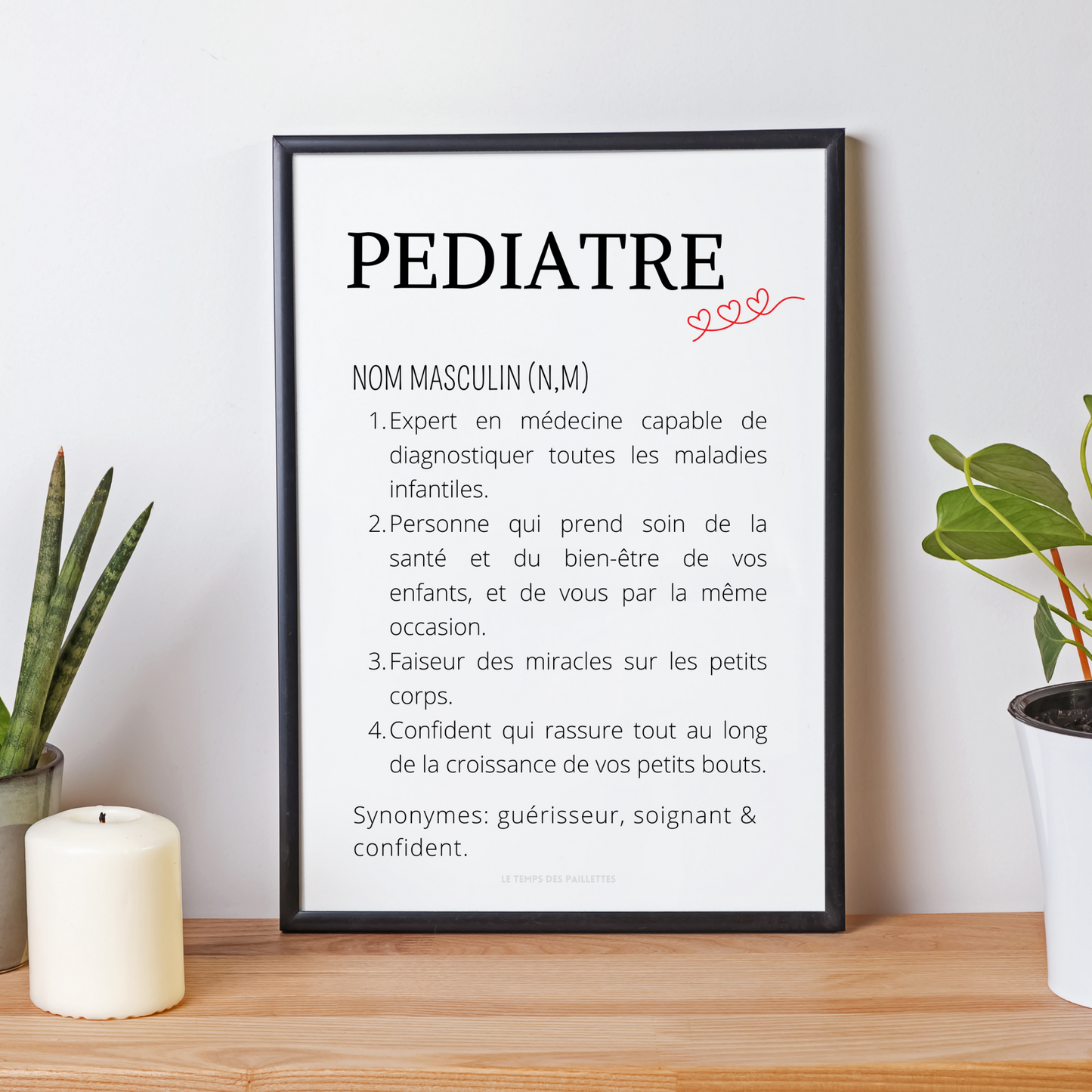 Affiche définition pédiatre - Affiche minimalistes pédiatre - Affiche salle d'attente  par Le Temps des Paillettes