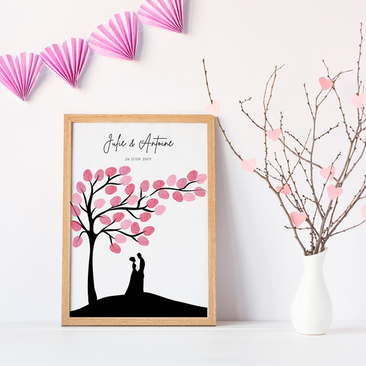 Arbre à empreintes personnalisé mariage  / couple - Affiche à imprimer par le Temps des Paillettes