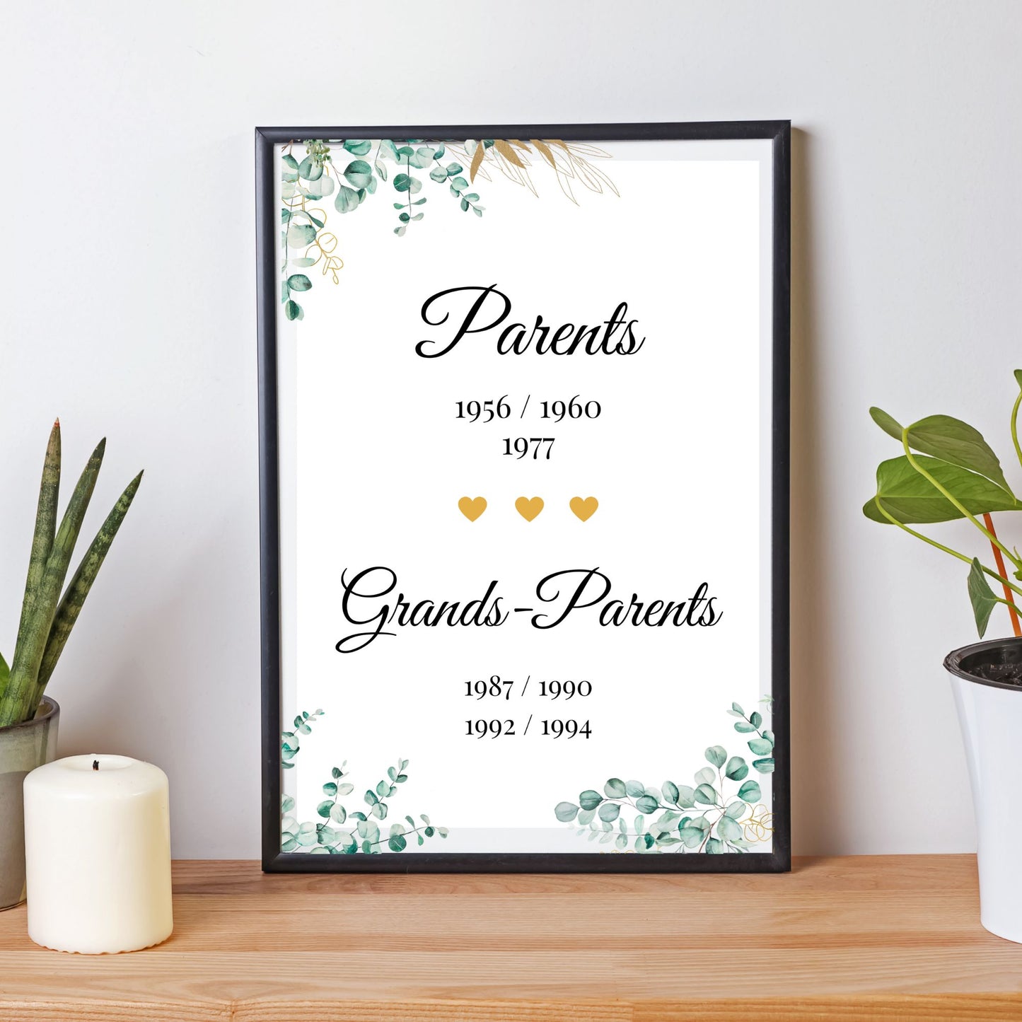 Affiche grands-parents personnalisée - fête des grands mères - cadeau annonce de grossesse par Le Temps des Paillettes