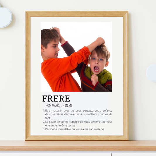 Affiche frère personnalisée photos - cadeau personnalisée frère bro par Le Temps des Paillettes - Le Temps des Paillettes