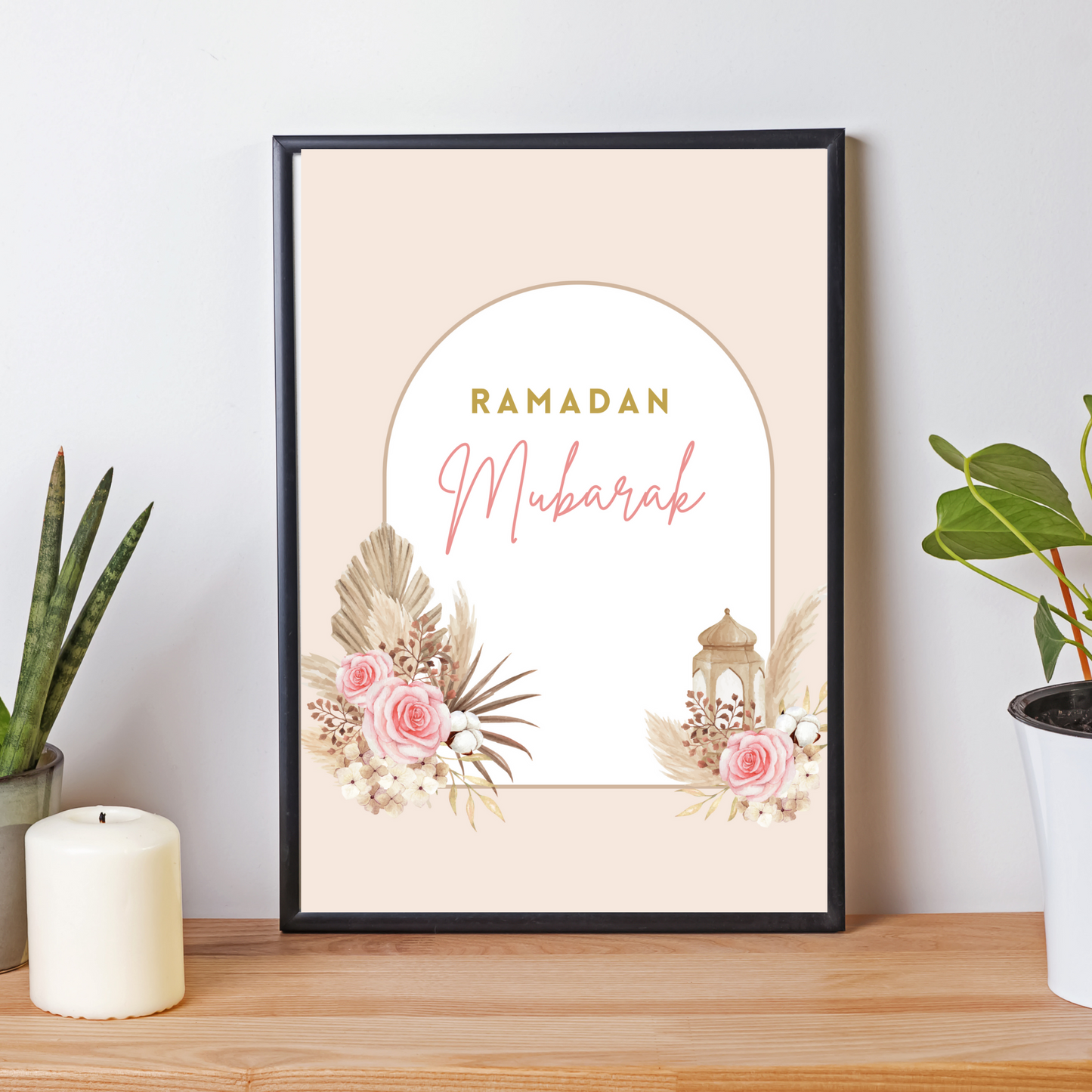 Affiche ramadan mubarak - affiche floral ramadan par Le Temps des Paillettes