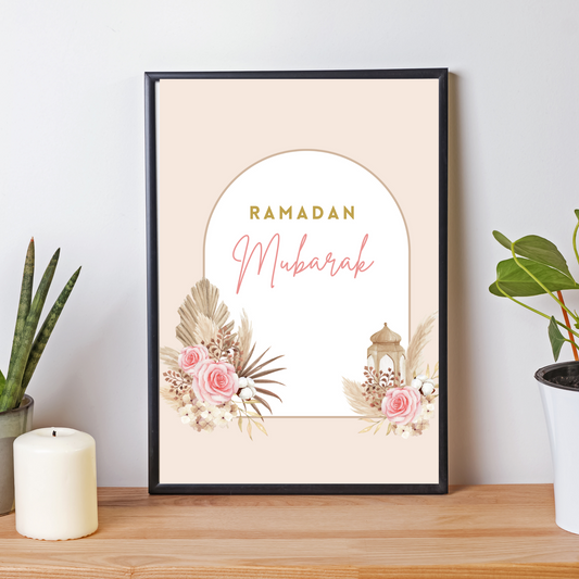 Affiche ramadan mubarak - affiche floral ramadan par Le Temps des Paillettes - Le Temps des Paillettes