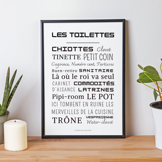 Affiche minimalistes WC et salle de bain - Affiche Les toilettes  par Le Temps des Paillettes