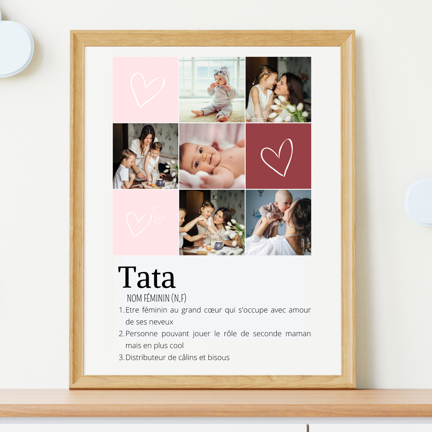 Affiche tata personnalisée photos - cadeau personnalisé tata par Le Temps des Paillettes