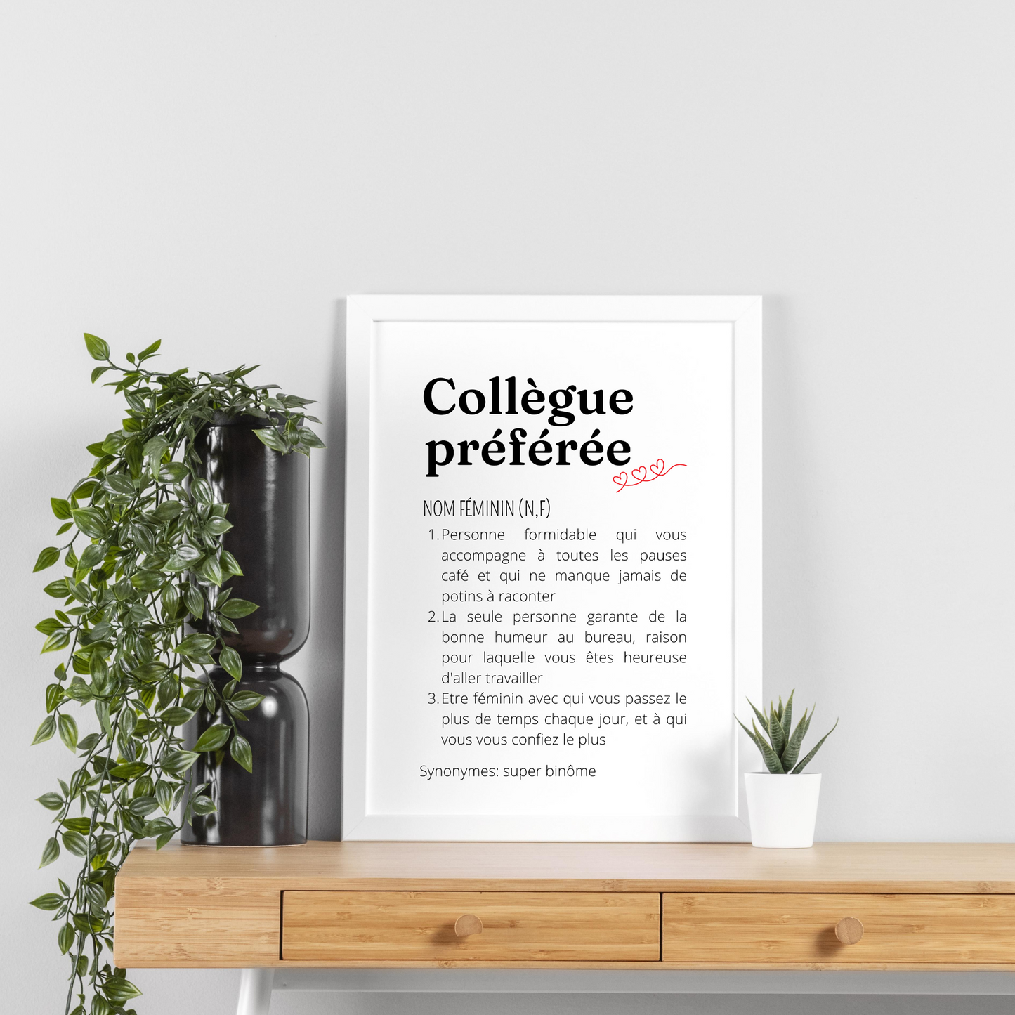 Affiche définition Collègue personnalisable -  cadeau collègue personnalisable par Le Temps des Paillettes