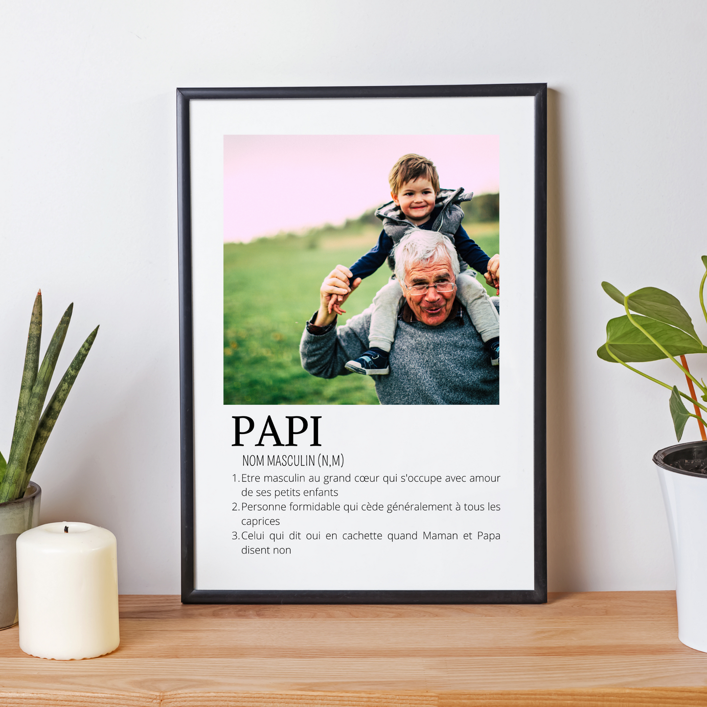 Affiche papi  personnalisée photos - cadeau personnalisé papi par Le Temps des Paillettes