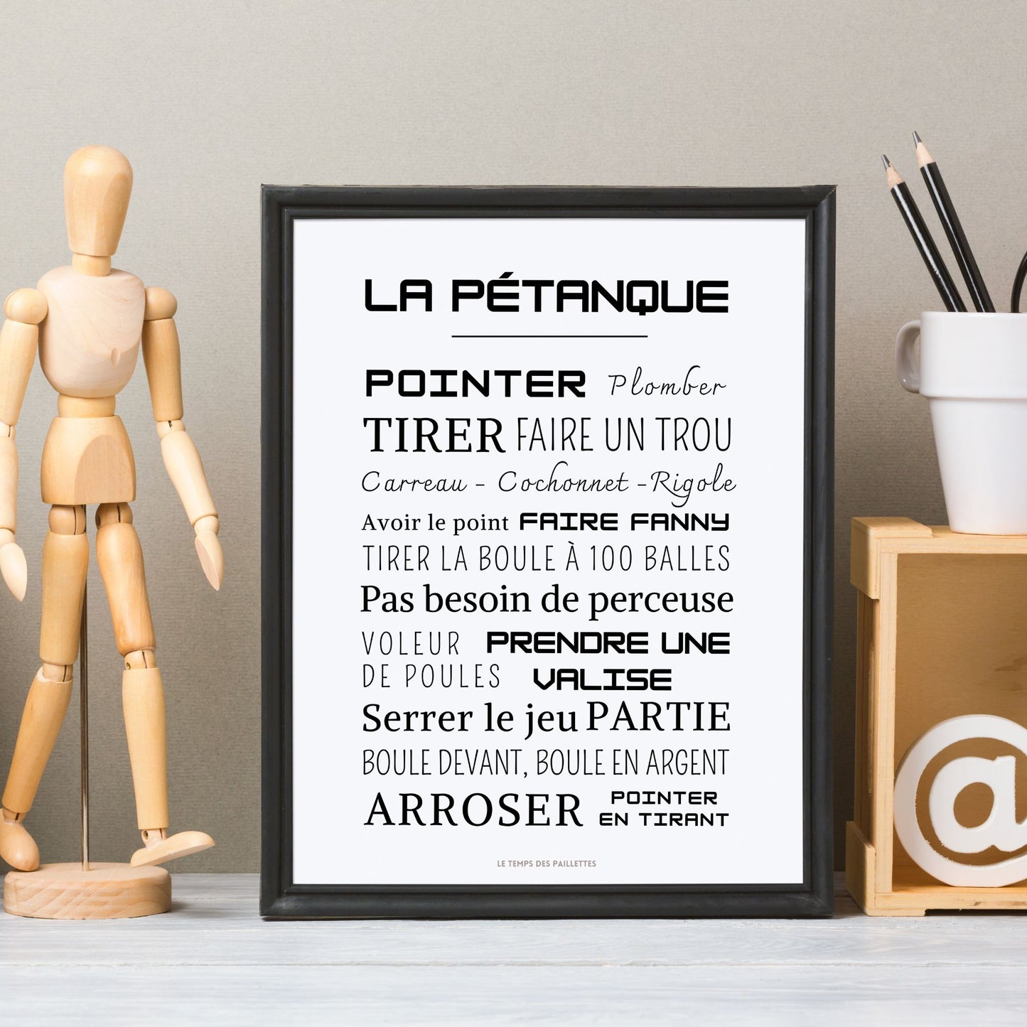 Affiche pétanque - Affiche mots et expressions de pétanque - Poster sport par Le Temps des Paillettes