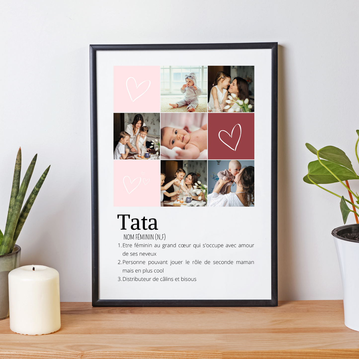 Affiche tata personnalisée photos - cadeau personnalisé tata par Le Temps des Paillettes