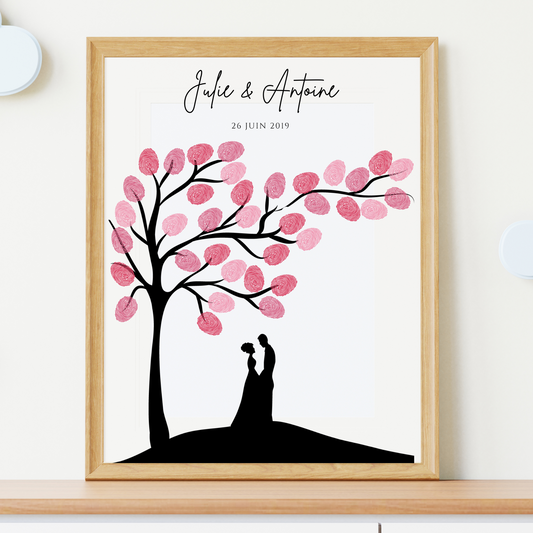 Arbre à empreintes personnalisé mariage / couple - Affiche à imprimer par le Temps des Paillettes - Le Temps des Paillettes
