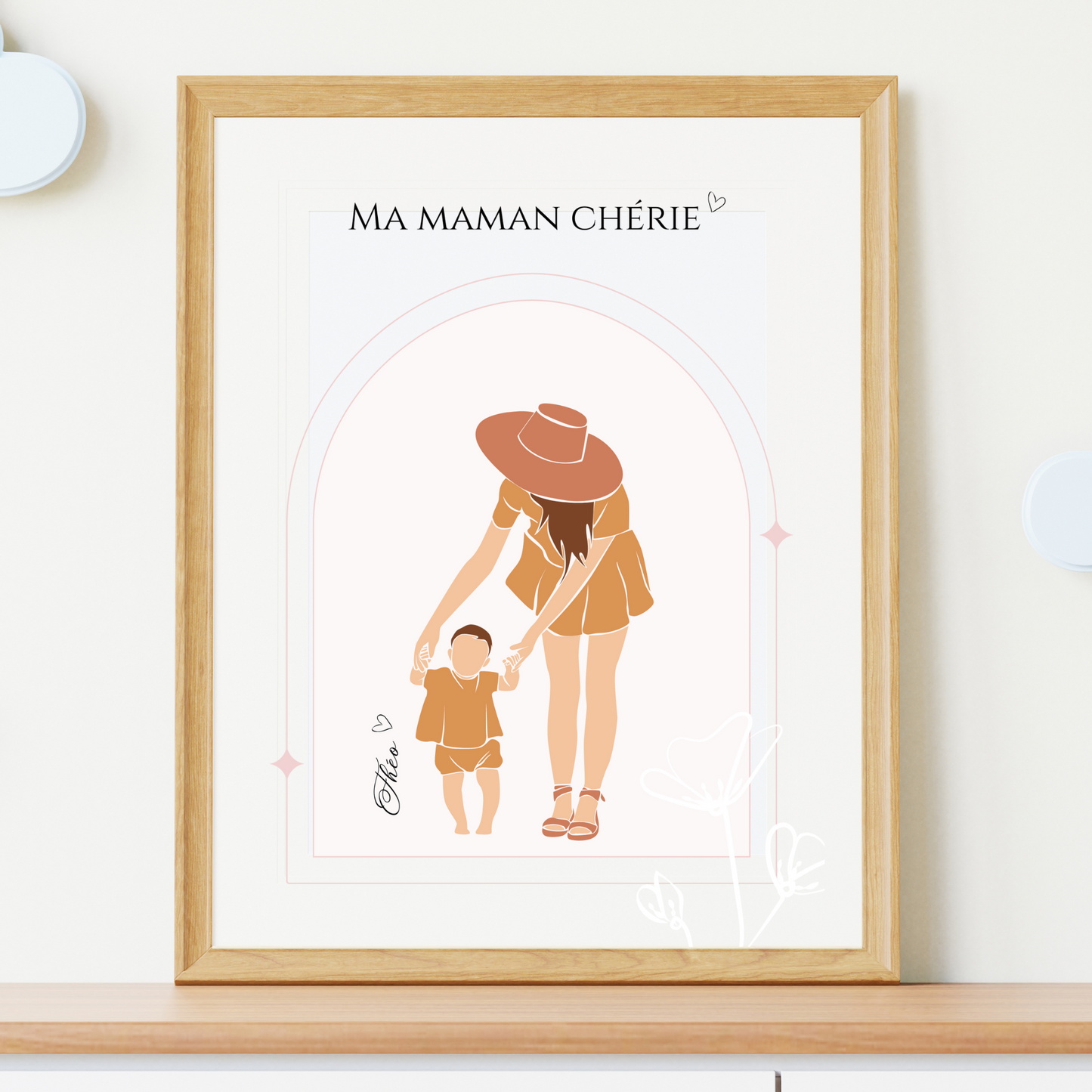 Affiche maman personnalisée boho abstract - cadeau personnalisée fête des mères  par Le Temps des Paillettes