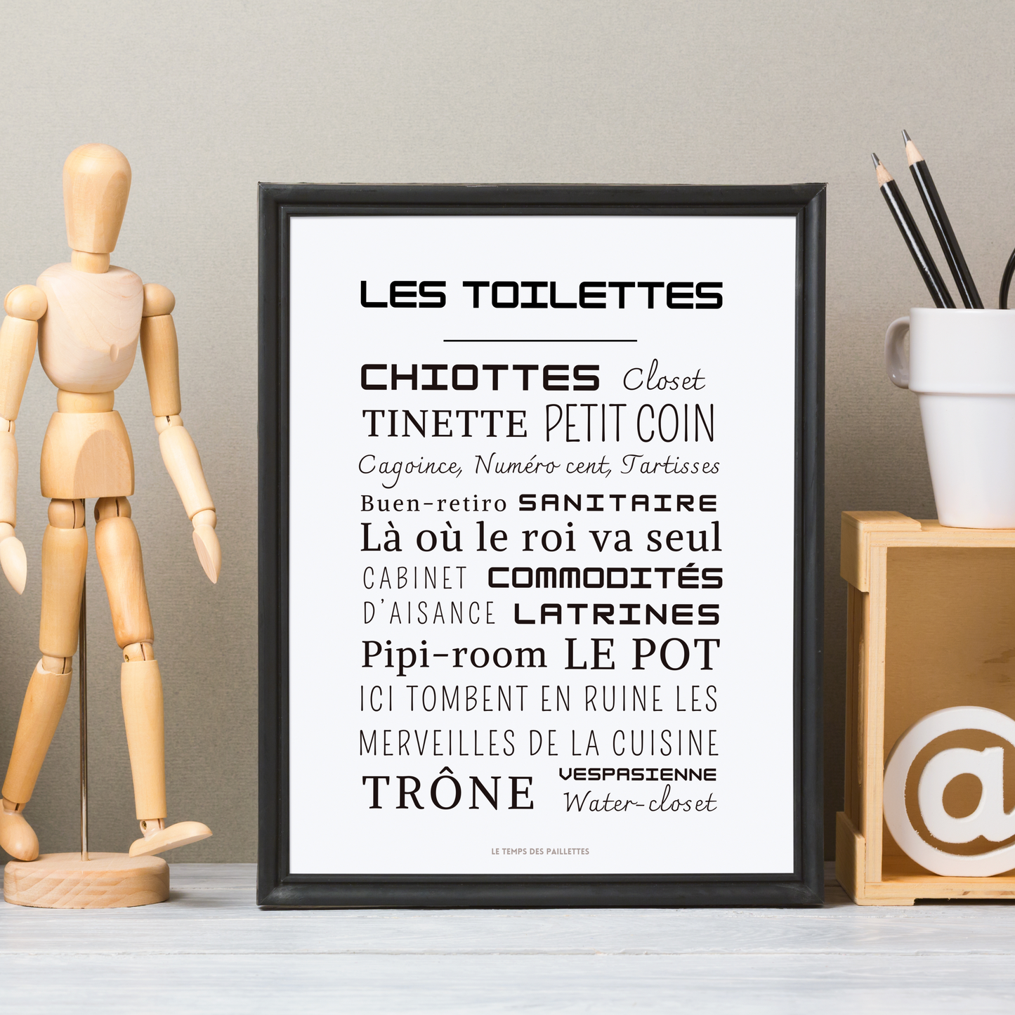 Affiche minimalistes WC et salle de bain - Affiche Les toilettes  par Le Temps des Paillettes