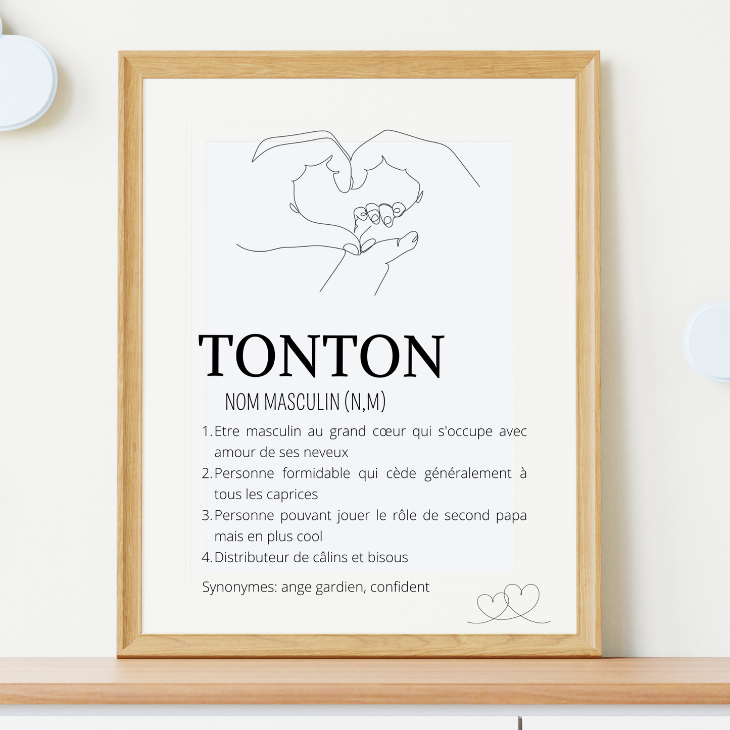 Affiche définition tonton single line - cadeau pour tonton par Le Temps des Paillettes