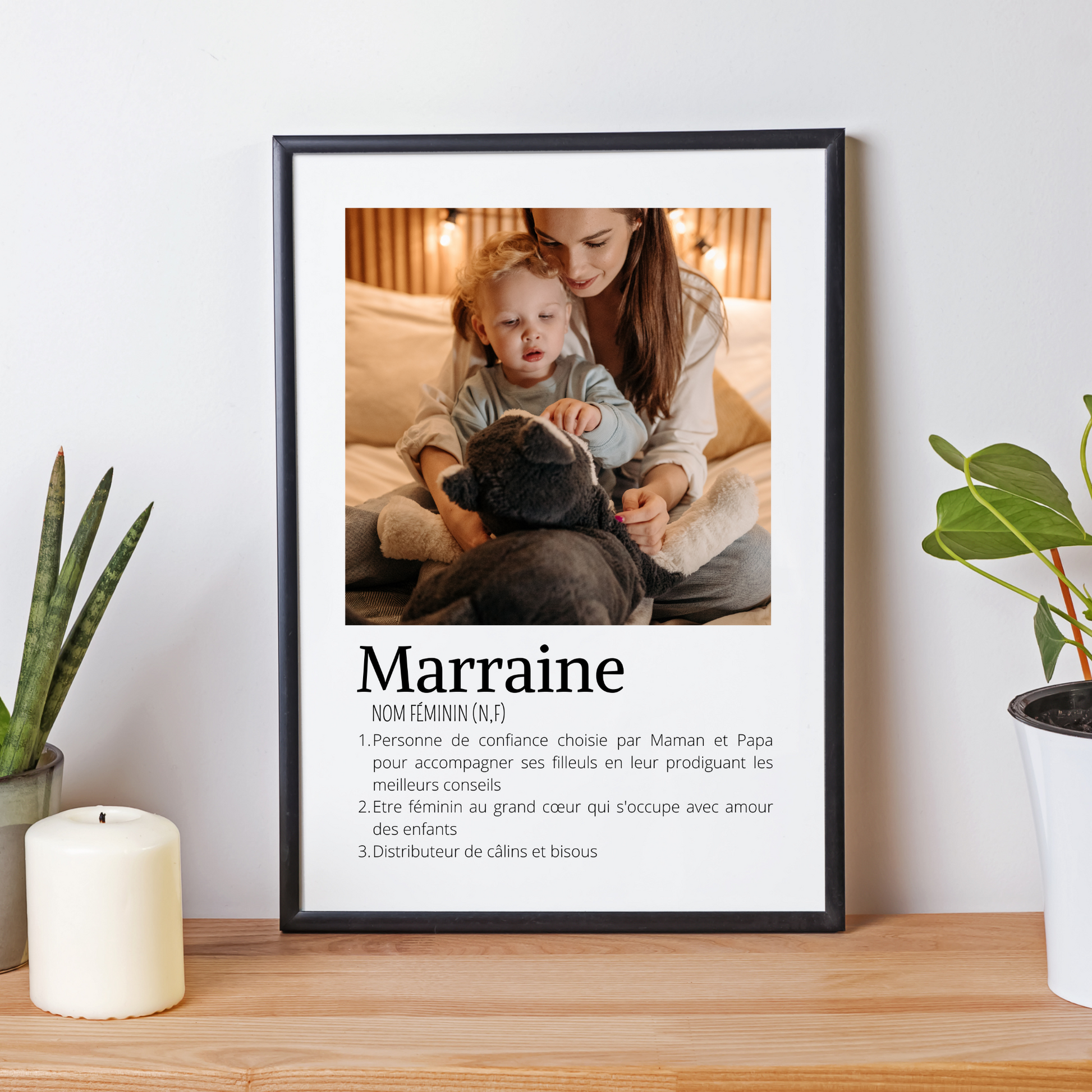 Affiche marraine personnalisée photos - cadeau personnalisé marraine   par Le Temps des Paillettes