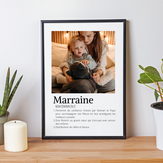 Affiche marraine personnalisée photos - cadeau personnalisé marraine par Le Temps des Paillettes