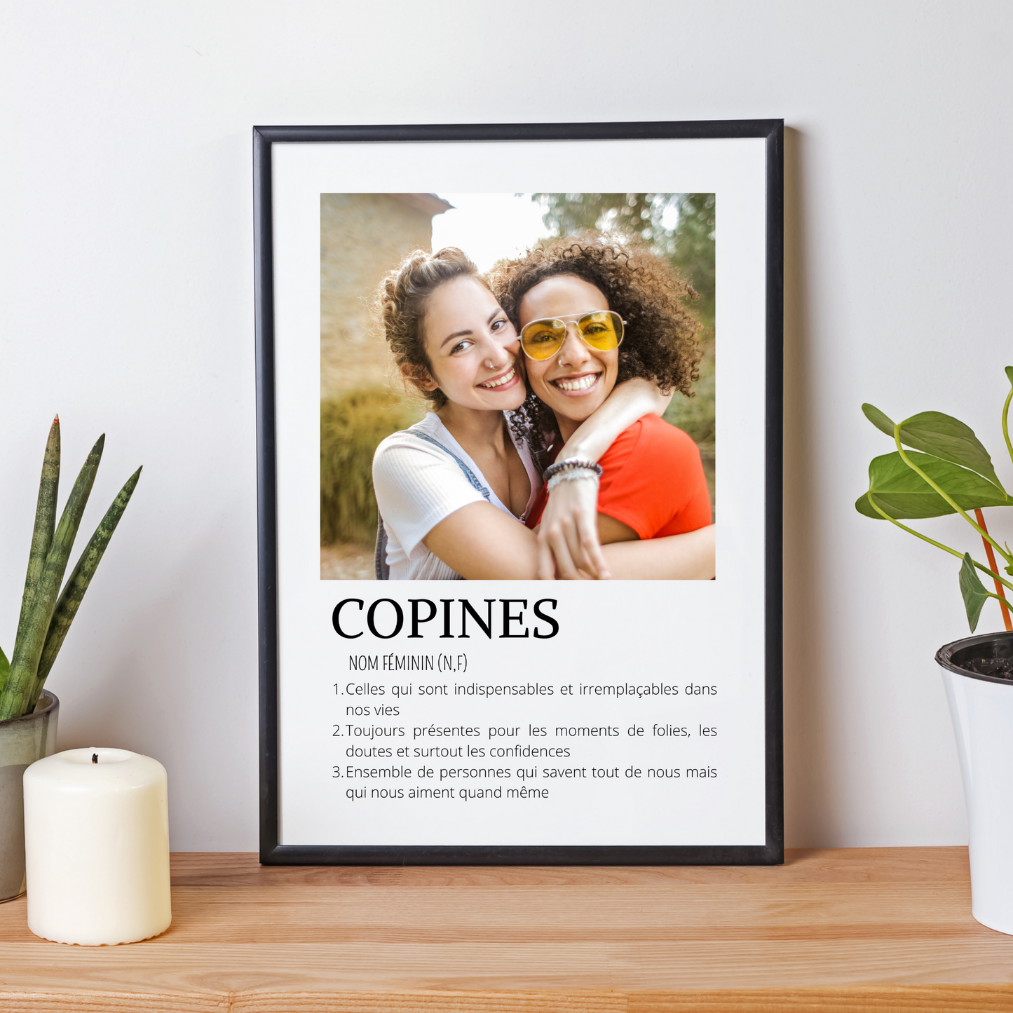 Affiche copines personnalisée photos - cadeau personnalisée BFF Meilleures amies  par Le Temps des Paillettes