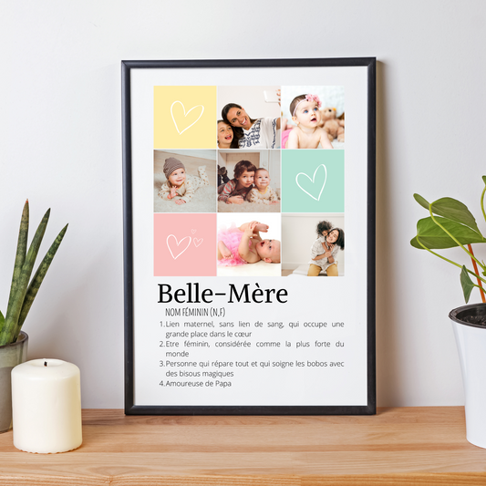 Affiche photos belle-mère personnalisée - cadeau personnalisée belle-maman par Le Temps des Paillettes - Le Temps des Paillettes