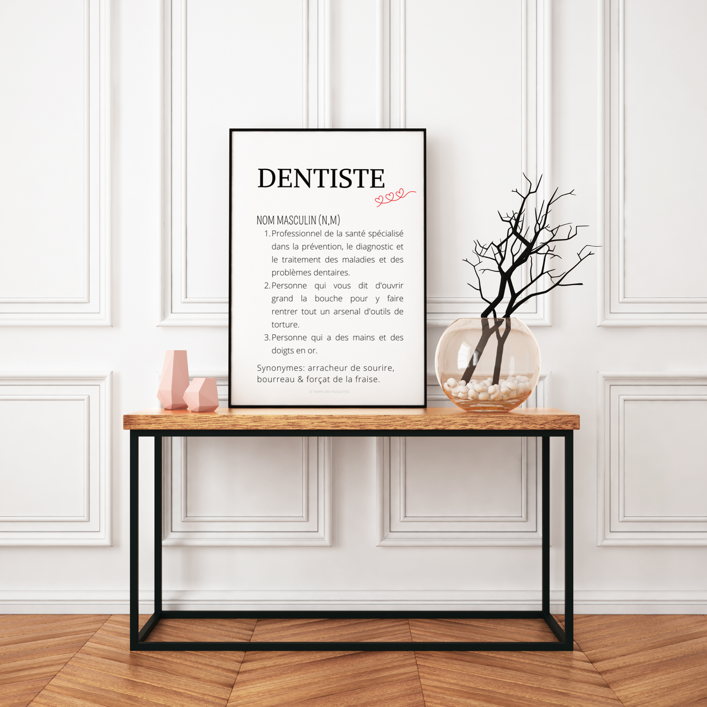 Affiche définition dentiste - Affiche minimalistes dentiste - Affiche salle d'attente  par Le Temps des Paillettes - Le Temps des Paillettes