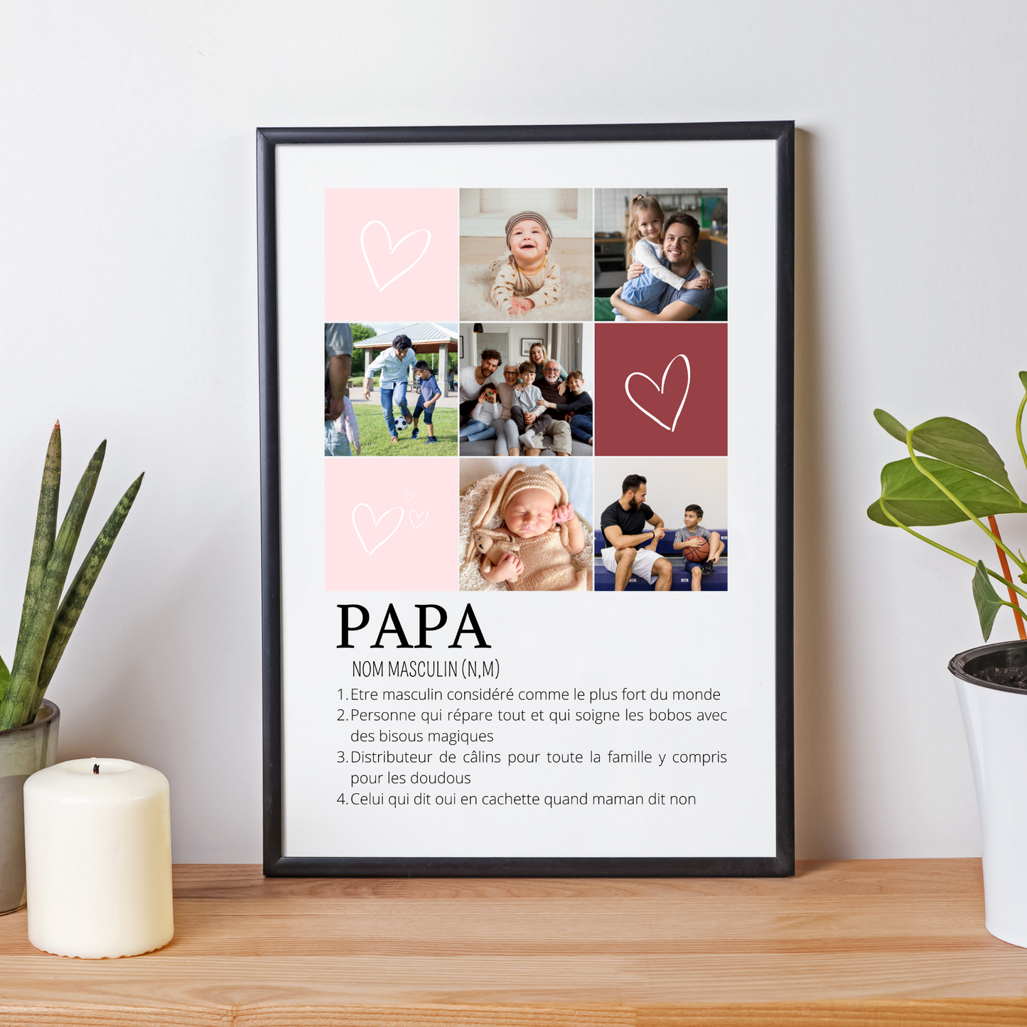 Affiche papa personnalisée photos - cadeau personnalisé papa par Le Temps des Paillettes