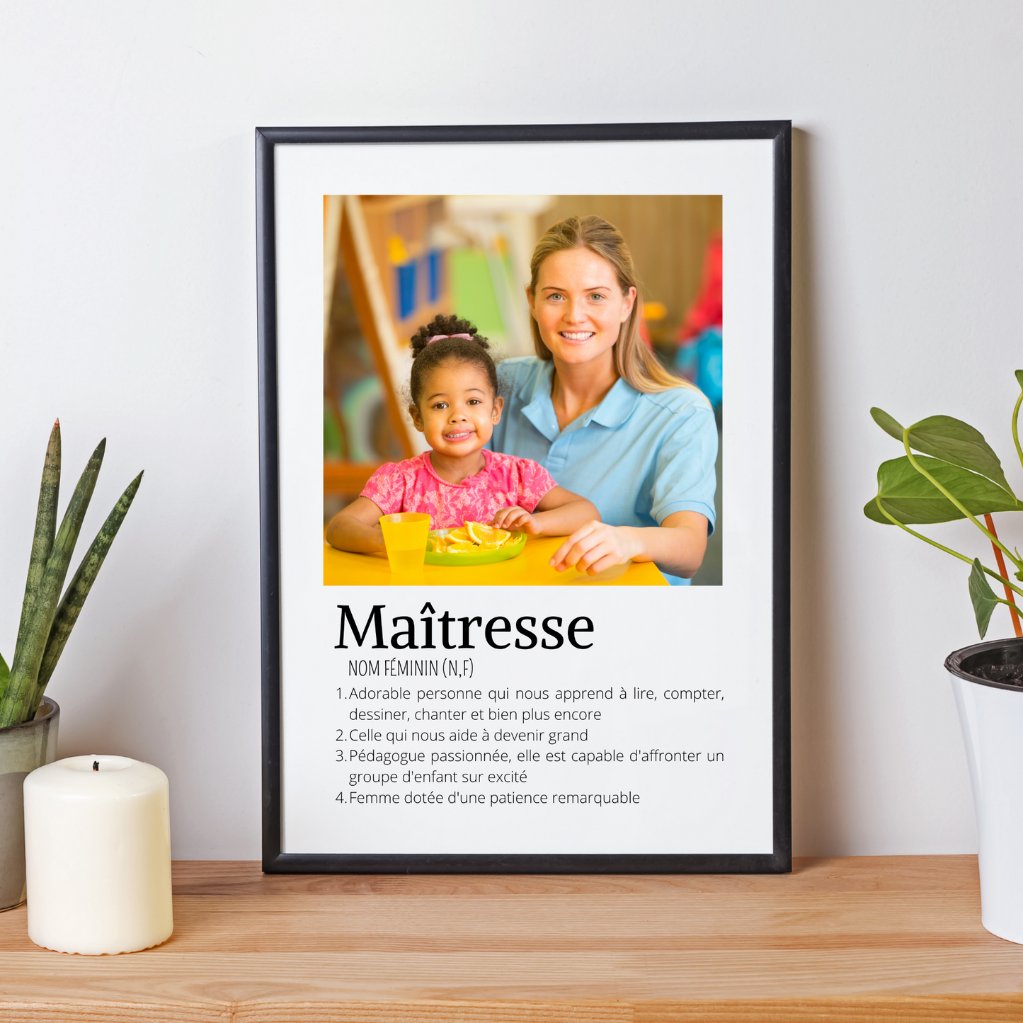 Affiche Maitresse personnalisée photos - cadeau personnalisée Maitresse par Le Temps des Paillettes