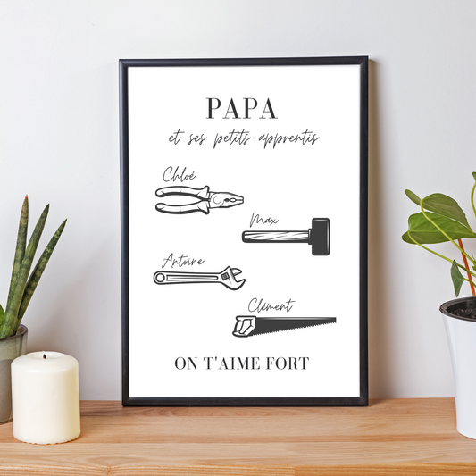 Affiche papa personnalisée - Cadeau papa personnalisée - Cadeau fête des pères par Le Temps des Paillettes - Le Temps des Paillettes