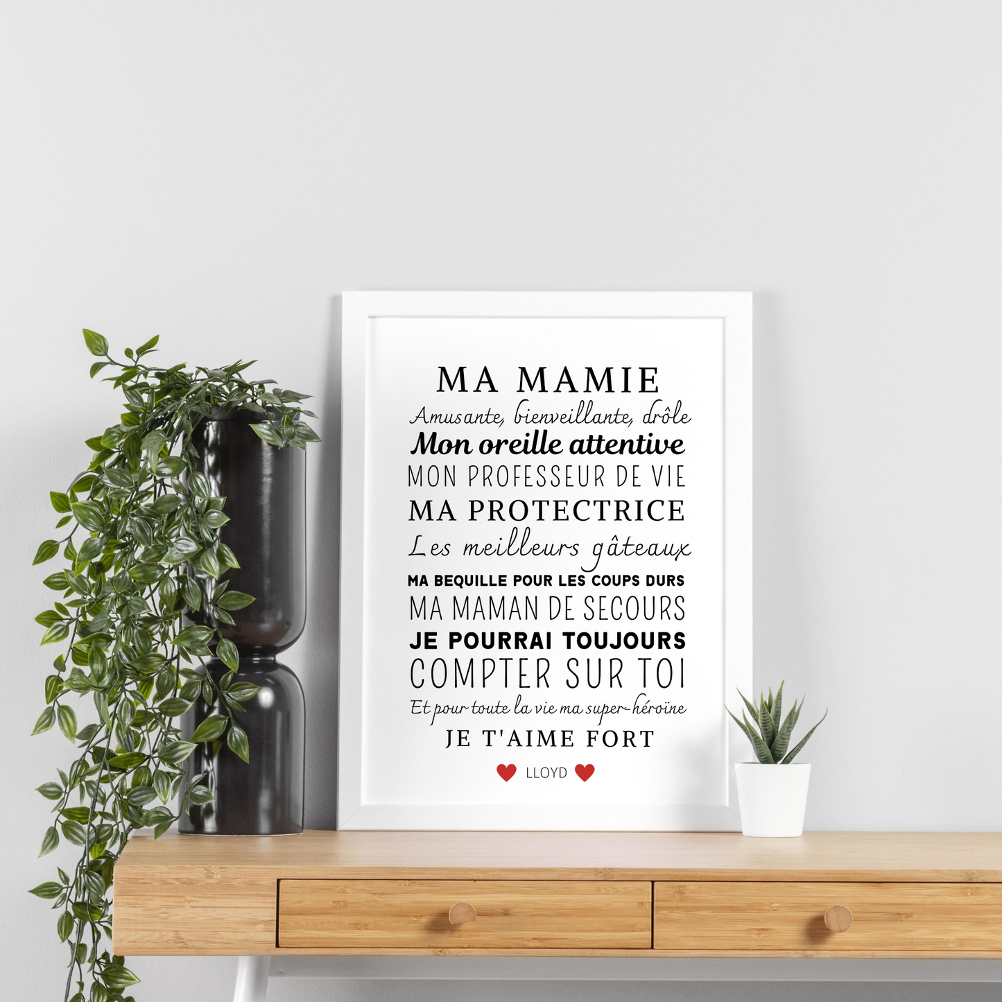 Affiche mamie personnalisée - cadeau noel mamie - Affiche pour grand-mère par Le Temps des Paillettes