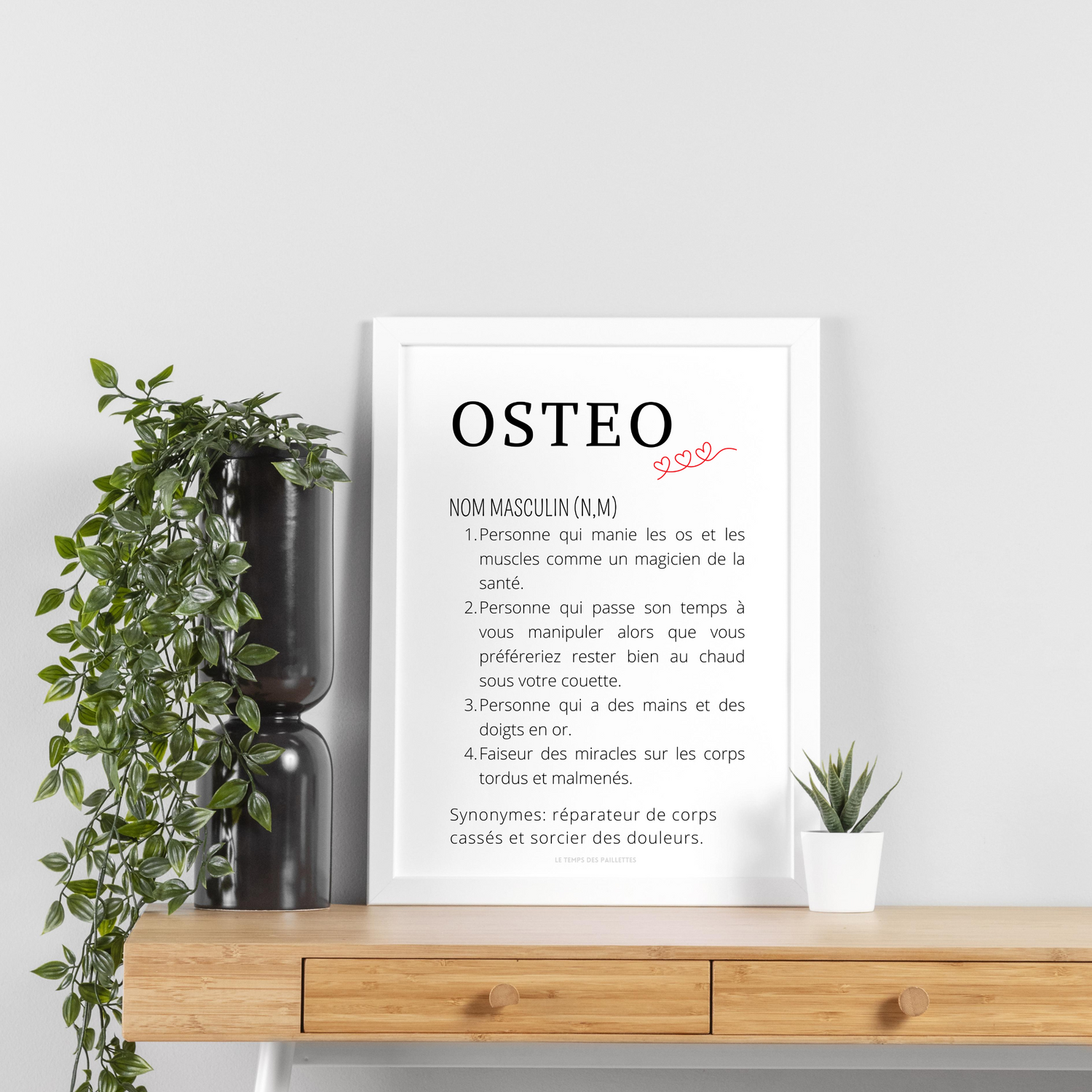 Affiche définition ostéopathe- Affiche minimalistes ostéopathe - Affiche salle d'attente  par Le Temps des Paillettes - Le Temps des Paillettes