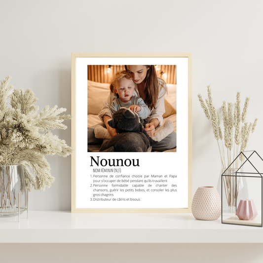 Affiche nounou personnalisée photos - cadeau personnalisée pour nounou par Le Temps des Paillettes - Le Temps des Paillettes