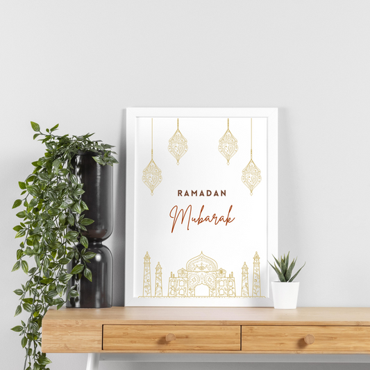 Affiche ramadan mubarak - affiche minimaliste islam par Le Temps des Paillettes - Le Temps des Paillettes