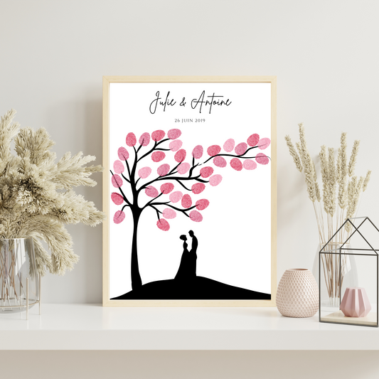 Arbre à empreintes personnalisé mariage / couple - Affiche à imprimer par le Temps des Paillettes - Le Temps des Paillettes