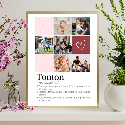 Affiche tonton personnalisée photos - cadeau personnalisé tonton par Le Temps des Paillettes - Le Temps des Paillettes
