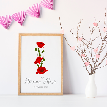 Affiche Personnalisée Noces De Muguet – 13 Ans De Mariage – Prénoms & Date Par Le Temps Des Paillettes