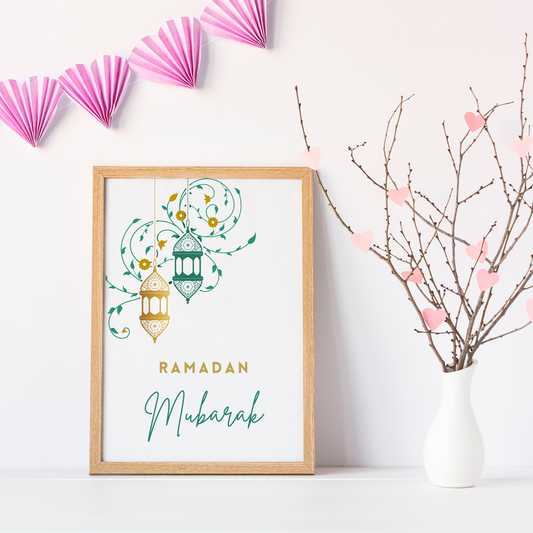 Affiche ramadan mubarak - affiche minimaliste islam par Le Temps des Paillettes - Le Temps des Paillettes