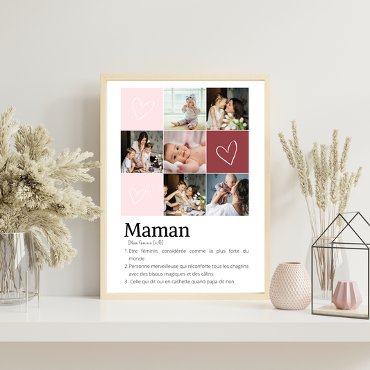 Affiche maman personnalisée photos - cadeau personnalisée fête des mères par Le Temps des Paillettes - Le Temps des Paillettes