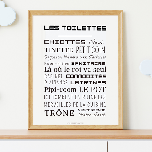 Affiche minimalistes WC et salle de bain - Affiche Les toilettes par Le Temps des Paillettes - Le Temps des Paillettes