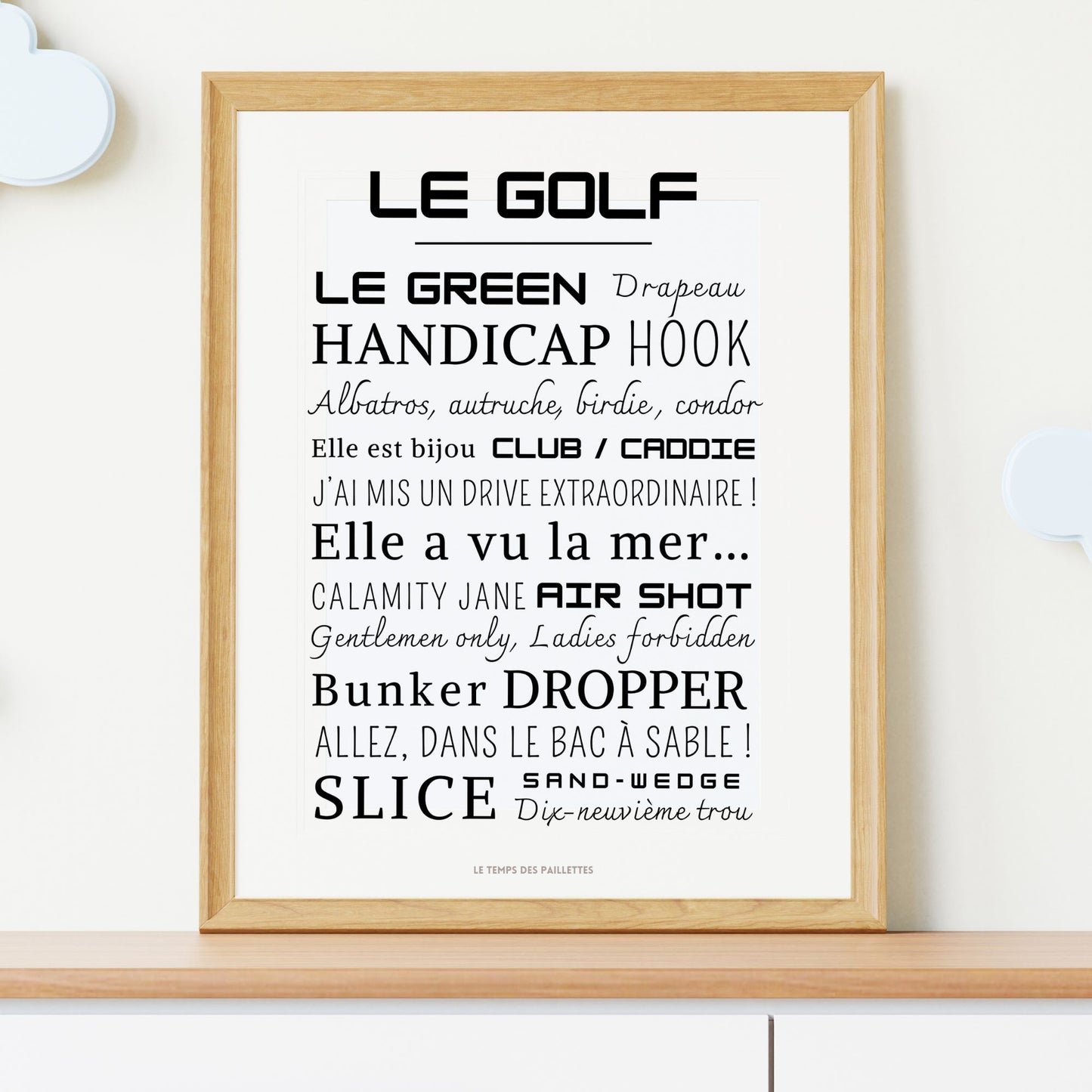 Affiche Golf- Affiche mots et expressions du Golf- Poster Golf - Affiche sport à imprimer  par Le Temps des Paillettes
