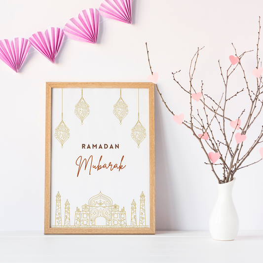 Affiche ramadan mubarak - affiche minimaliste islam par Le Temps des Paillettes - Le Temps des Paillettes